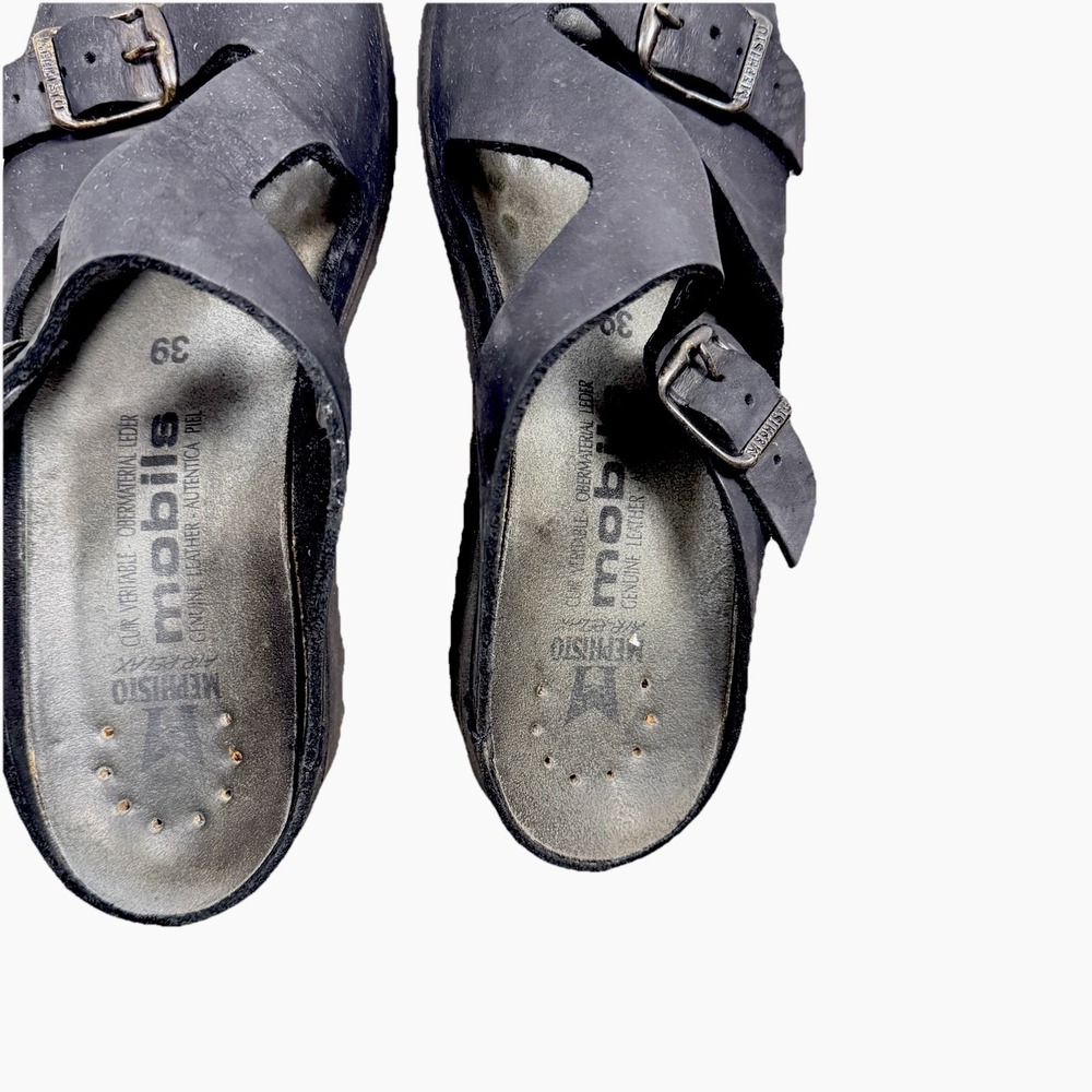Mephisto Women's Black Adjustable Double-Buckle Sandals - Picture 3 of 8